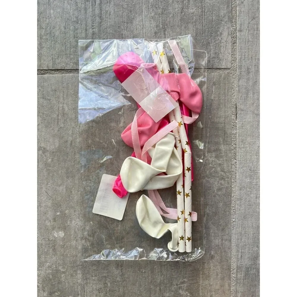 10 Piece Set Lot 5 Inch Pink Balloon Cake Topper Birthday Shower Wedding NEW